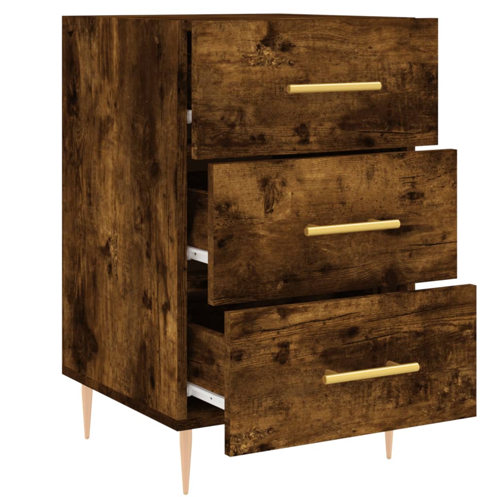 Nightstand Smoked Oak 40x40x66 cm Engineered Wood