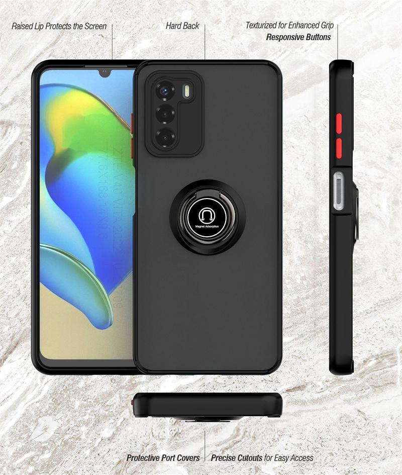 Чехол для Motorola Moto G42 с магнитным кольцом-подставкой, противоударные чехлы для телефонов Moto G42 G 42 MotoG42, матовая броня, жесткая задняя крышка из ПК