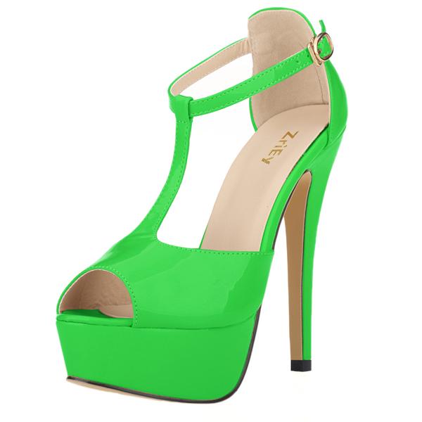 Женские босоножки на платформе с высоким каблуком, сексуальные туфли с открытым носком и ремешком на щиколотке, туфли-лодочки с Т-образным ремешком, свадебные туфли