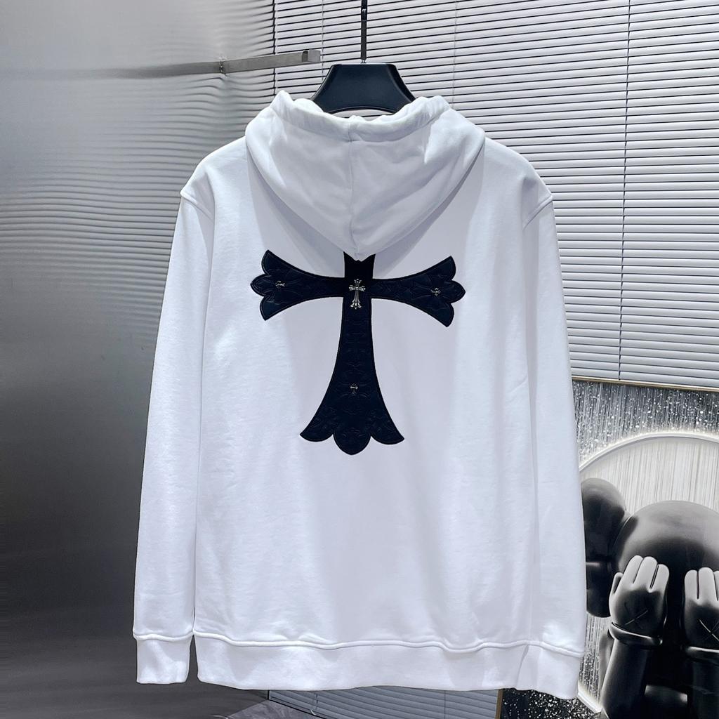 8632 CHROME HEARTS 2025 Новинка Весна и Осень Плюс Размер Тонкий Стиль Классический Стиль Логотип Молния Свитшот С Капюшоном Для Пар