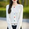 Женский кашемировый свитер Qinghe Cashmere 30% кашемир 70% шерсть Осень и зима Кашемировый кардиган Мягкий и теплый