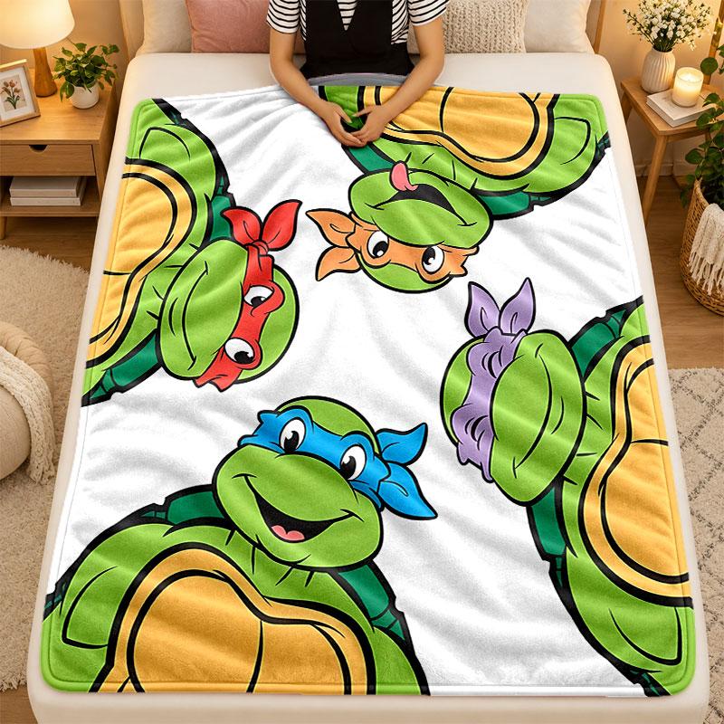 Flannel BlanketNinja Turtles Warm Soft Throw Blanket for Indoor Sofa Bed Living Room Use