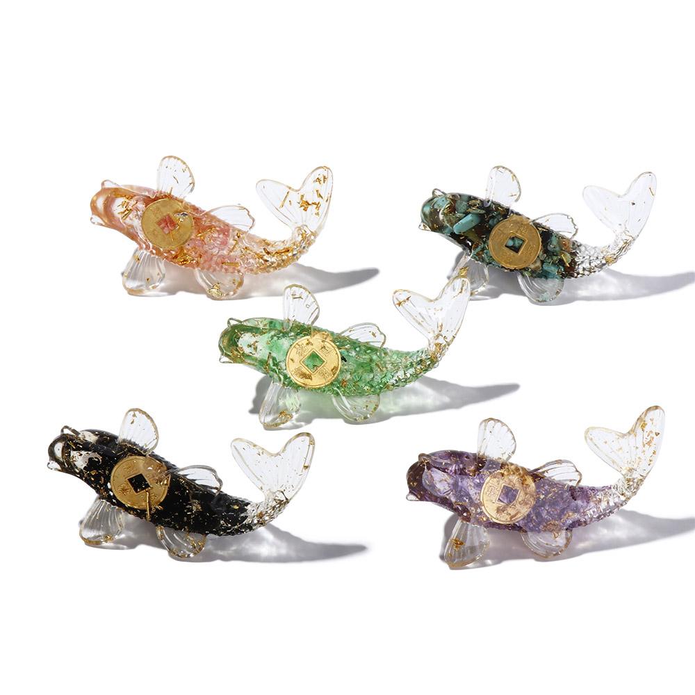 Natural Crystal Resin Crafts Wedding Accessories Artificial Fish Car Pendant Fish Ornaments