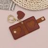 Family Photo Keychain Mini Album Faux Leather Personalized Picture Holder Retro Style Card Holder Key Ring