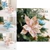 Christmas Artificial Flower Decor With Glittering Fabric For Holiday Celebrations