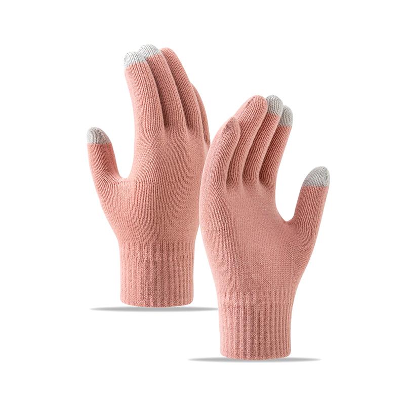 Winter Touch Screen Gloves Women Men Warm Stretch Knit Mittens Imitation Wool Full Finger Guantes Female Crochet Thicken