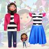 Dollhouse Cosplay Gabbys Costume Cartoon Jumpsuit Halloween Party Gift Fashion