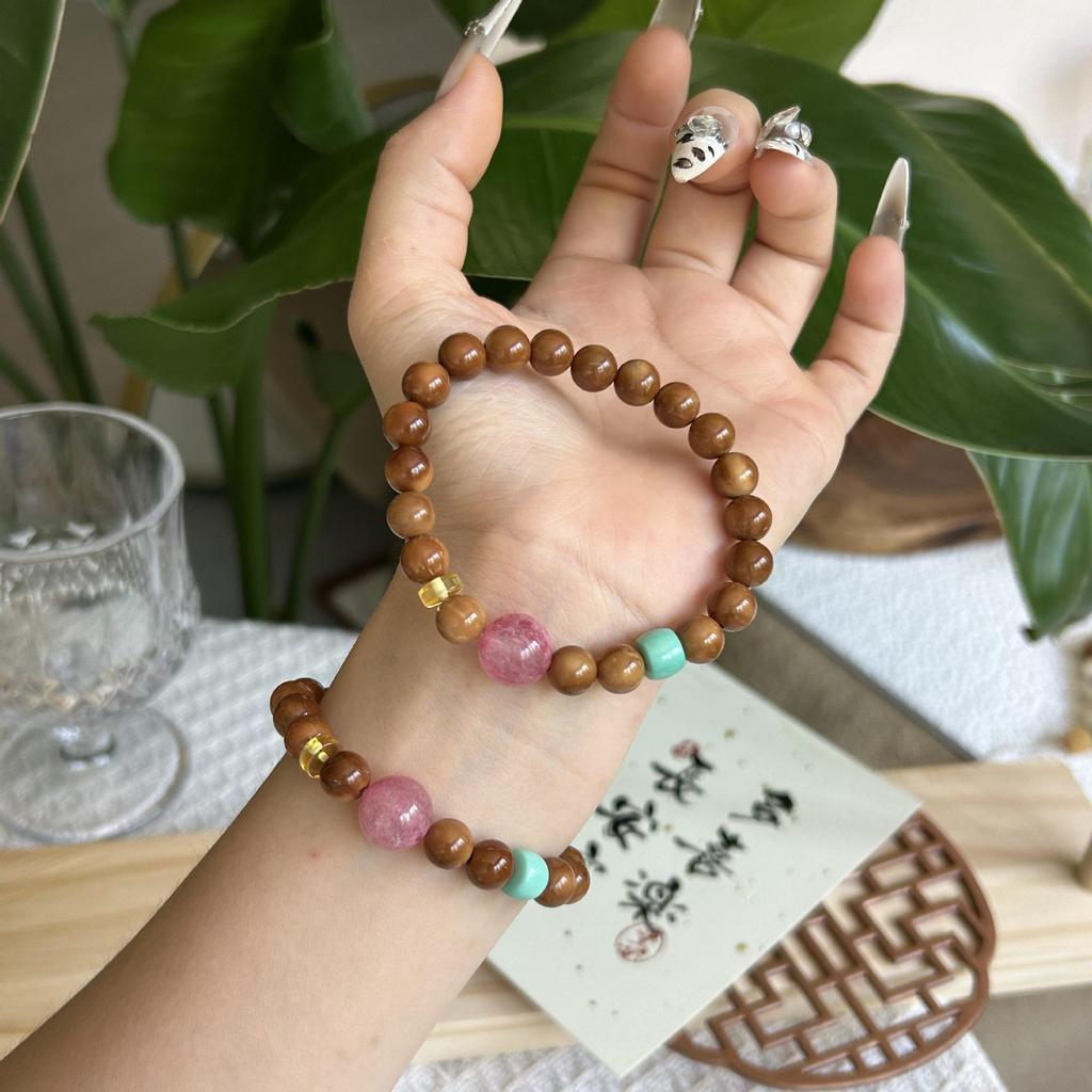 Браслет ручной работы из натуральных бусин - Ретро литературный стиль.