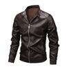 Fashion Jacket Stand-up Collar Casual Spring and Autumn New Zipper Slim Men's Motorcycle Leather Jacket