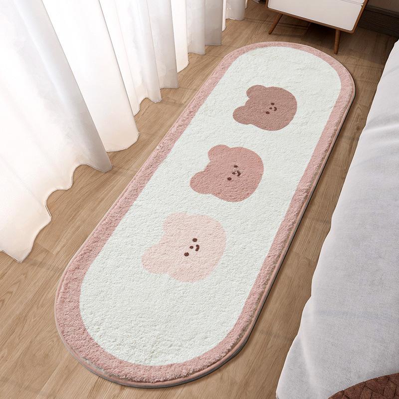 Pink Cute Bedroom Carpet Hairy Girl Children Room's Rugs For Bed Room Decor Lounge Carpet Living Room Thermal Mat for Kids Korea