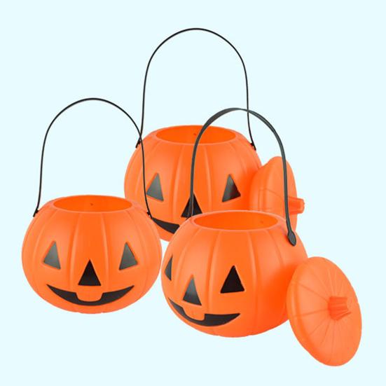 Halloween Pumpkin Bucket Treat-or-Trick Candy Box Party Props Festive Atmosphere Enhancer Fun Home Office Decoration