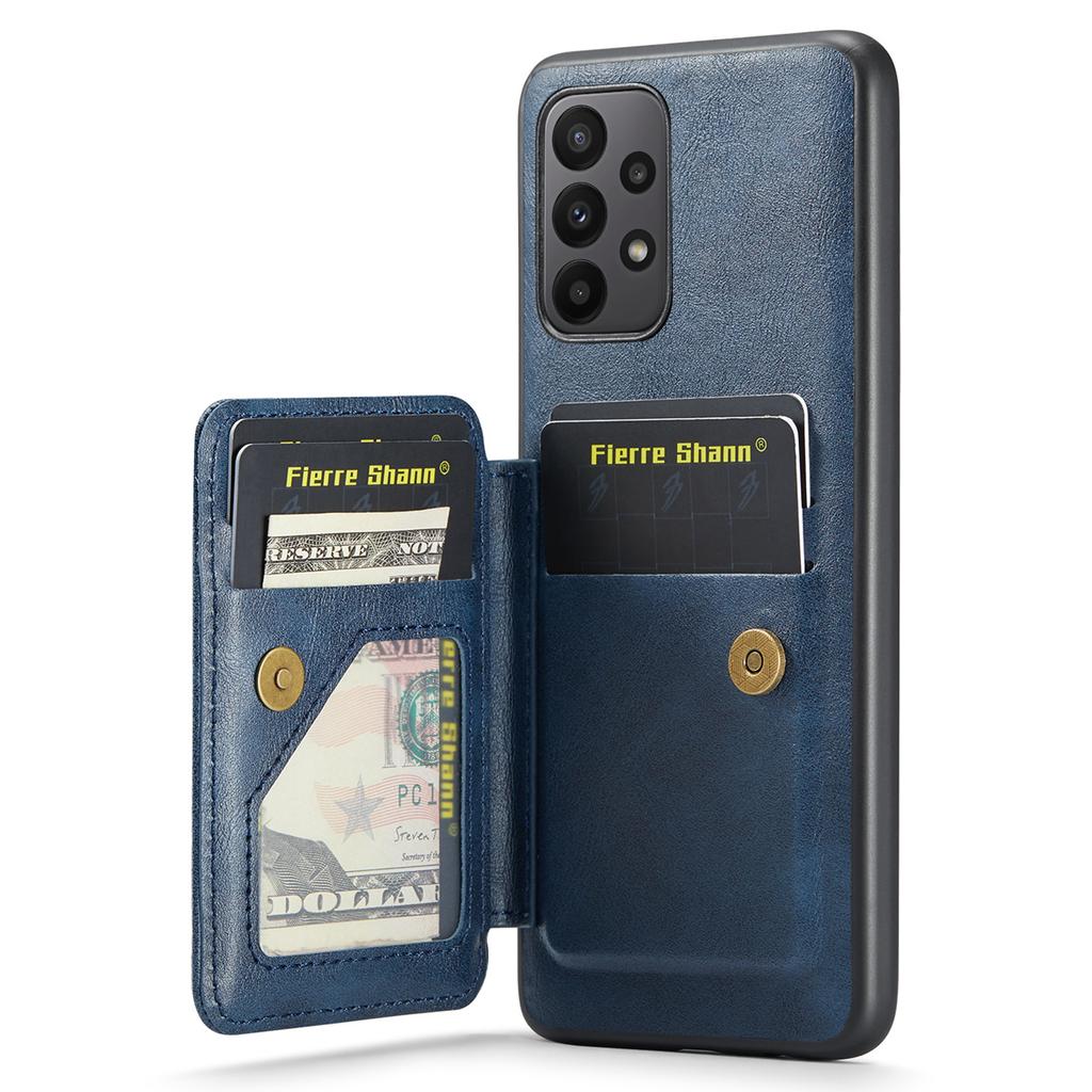 Для Samsung Galaxy A23 4G Чехол Кожа+ТПУ Чехол для телефона Встроенный магнитный держатель Металлическая пластина