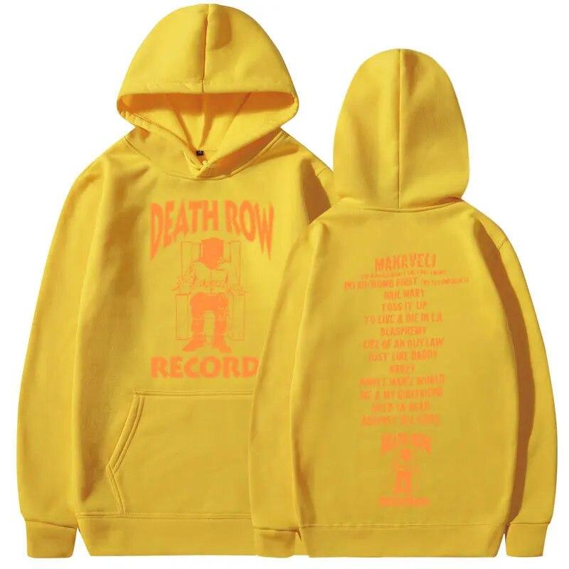 Death Row Records Hoodie Unisex_s Women_s High Quality Weeknd Hooded Hoodie Polar Fleece Y2k Sweatshirts Unisex Women Pullover