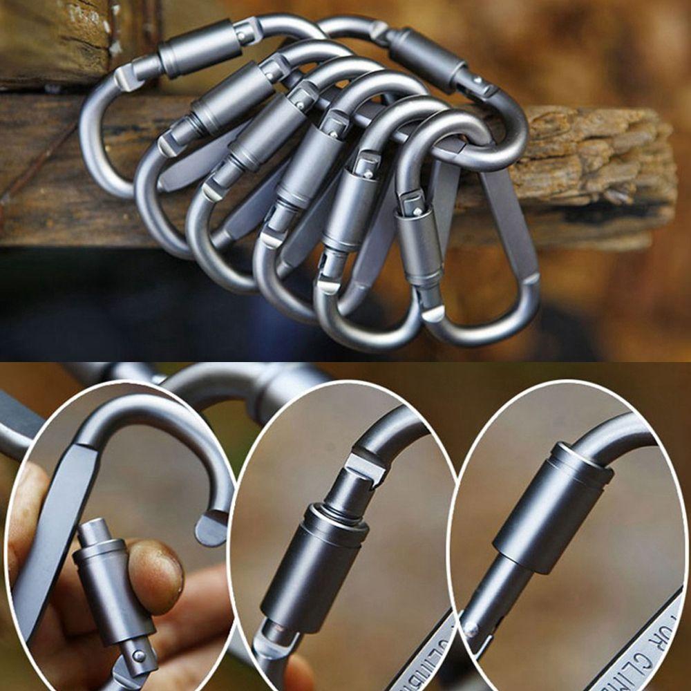 Outdoor Accessories Safety Spring Clips Keychain Buckles Climbing D Carabiner Camping Hiking Hooks