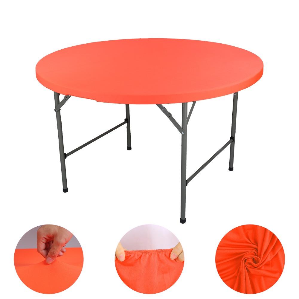 Diameter 48/60in Stain-Resistant Tablecloth Elastic Picnic Table Cloth Round Table Cover Camping