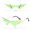 UV400 Vintage One Piece Ocean Lens Rimless Womens Треугольные солнцезащитные очки Солнцезащитные очки Солнцезащитные очки Очки