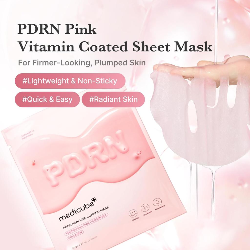 Medicube Маска с ДНК лосося PDRN Pink Vita 10 шт.-Корея Маска для сияющей кожи-Корейский уход за кожей
