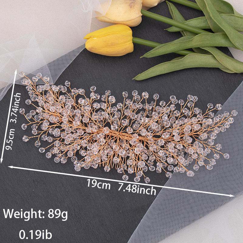Сделанный вручную хрустальный свадебный гребень для волос, свадебное украшение для головы, аксессуар