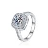 D Color Moissanite Ring 1 Carat Square Geometric Luxury Inlaid Sterling Silver Ring Engagement Ring Wedding Ring Gift for Girlfriend
