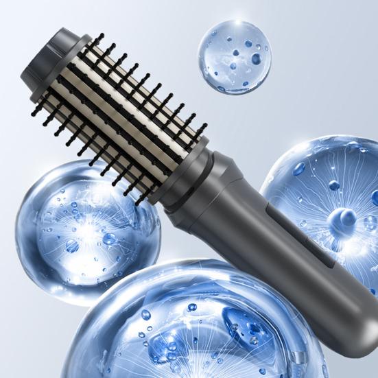 Беспроводная плойка-щетка для завивки волос, перезаряжаемая через USB, дорожная, нагреваемая круглая щетка 3-в-1, быстронагреваемая термощетка, электрическая плойка для укладки волос