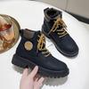 British Style Big Yellow Boots Women's 2025 Autumn New Versatile Kick Not Bad Locomotive Platform Short Boots Leather Martin Boots