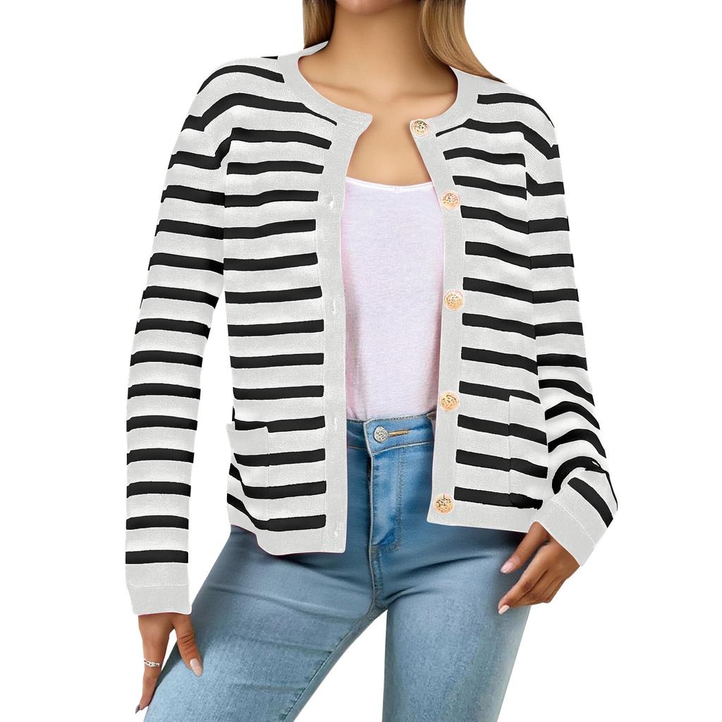 Women's Cardigan Sweater Clothing Fashion Cropped Jacket Trendy Casual Long Sleeve Top