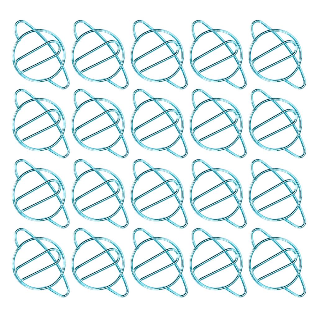 20Pcs School Paperclip NonSlip Bookmark Iron Stationery Clip Craft Decorations Blue