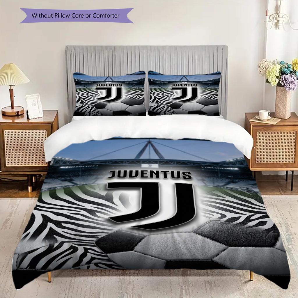 Juventus Zebra Soccer Passion Bedding (1 * duvet cover + 2 * pillowcase, without core) Duvet cover and pillowcase Bedding set Soft and comfortable