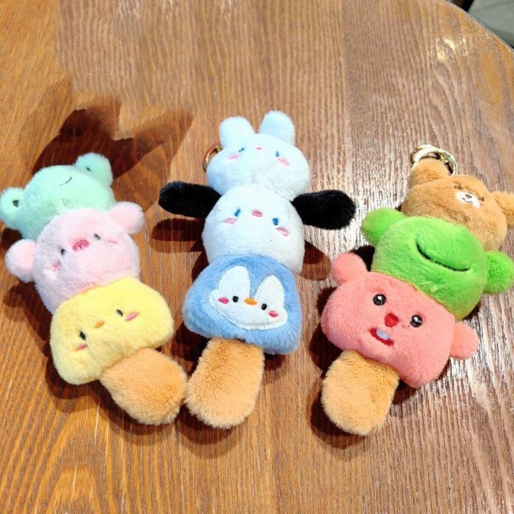 Мультяшный Милый Плюшевый Кулон Кукла Кролик Лягушка Медведь Брелок для Ключей Машины Девочка/Мальчик