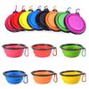 Folding Portable Silicone Dog Feeder Bowl 2 In 1 Pet Dispenser Outdoor Travel Dog Cat with Carabiner Bottle Food Water Container