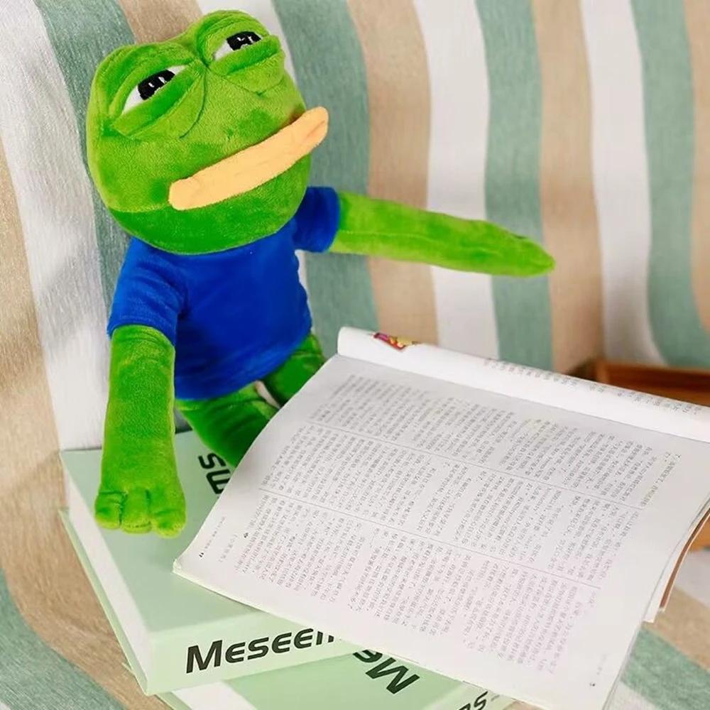 40cm Sad Frog Plush Toy Soft Stuffed Pillow Magic Expression Pepe The Sad Frog Animal Plush Doll Birthday GIfts for Girls Boys