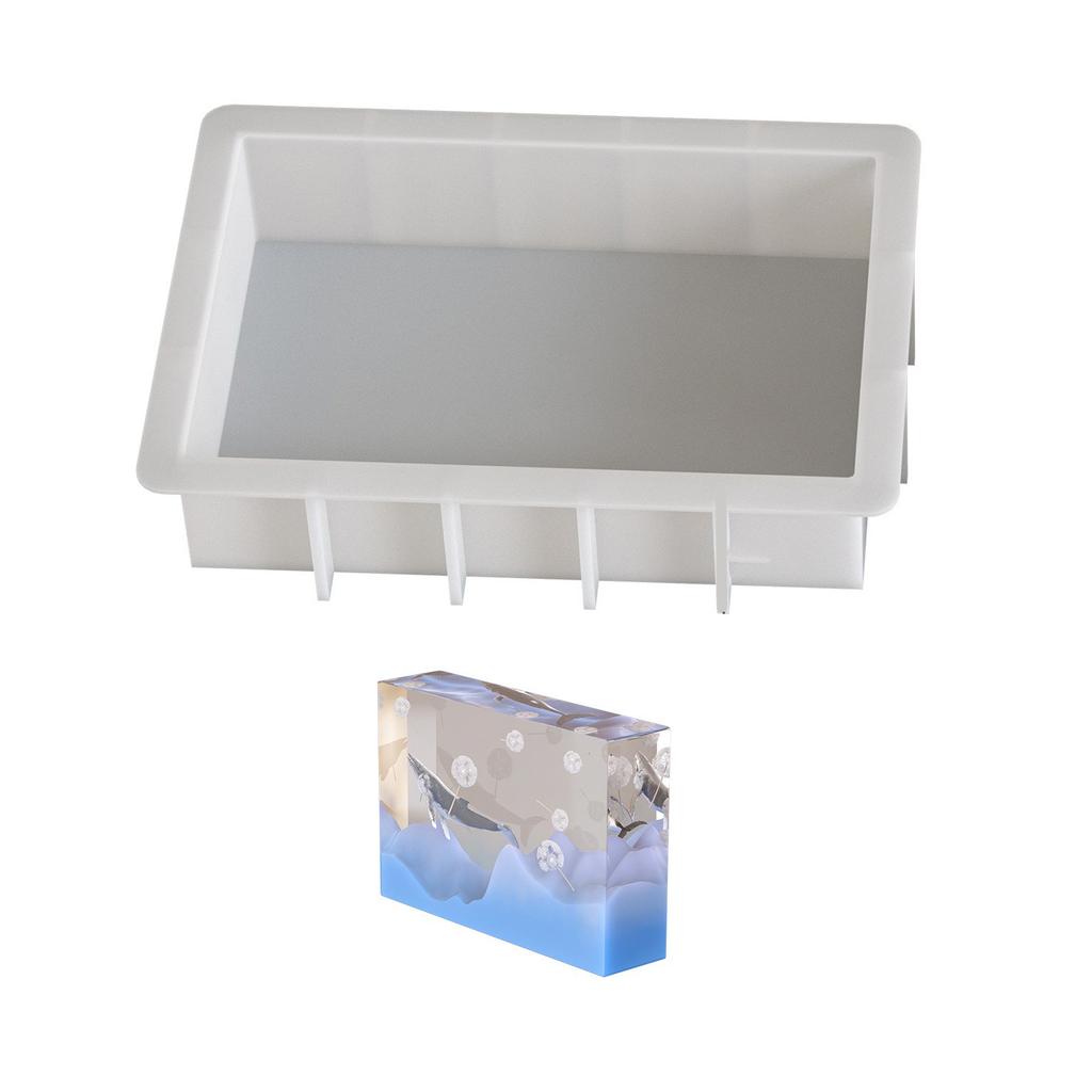 Силиконовая прямоугольная форма ручной работы для работы с эпоксидной смолой, силиконовые формы большого размера для изготовления 3D-декора и подарков