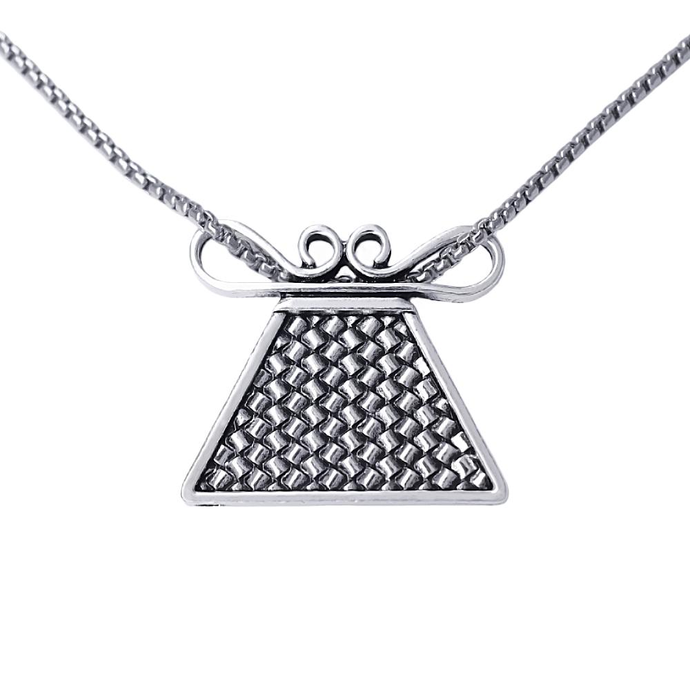 HUSUEU New Design Antique Silver Vintage Styles Lucky Soul Lock Hmong Pendant Necklace Fair Jewelry