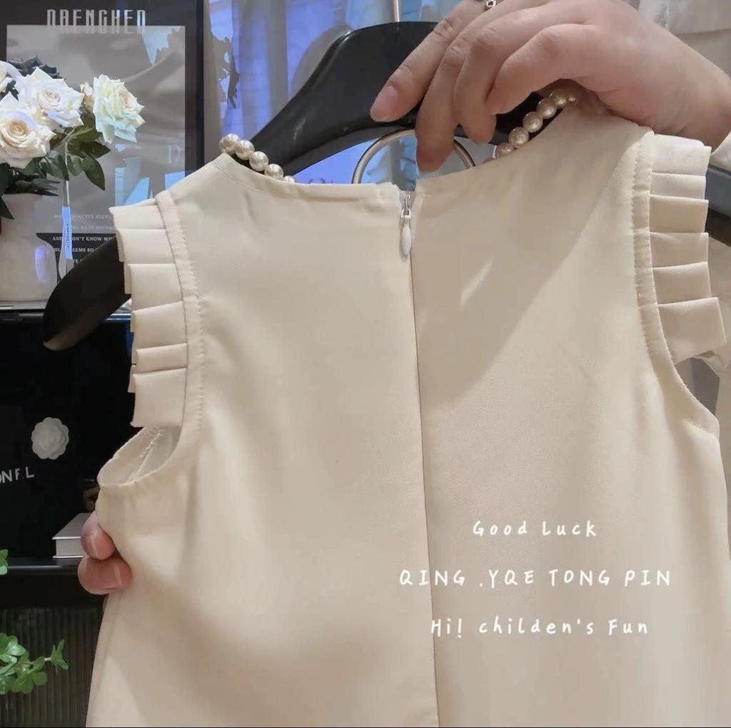 Летнее платье для девочек без рукавов, высококачественный свадебный костюм для девочки-цветочницы, трехмерное платье принцессы с цветами