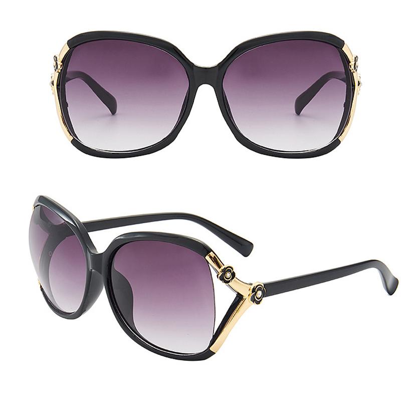 Женские солнцезащитные очки, модные ретро солнцезащитные очки в большой оправе с изображением камелии, большие солнцезащитные очки в круглой оправе, женские солнцезащитные очки с защитой от УФ-лучей для улицы