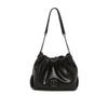 Daks Black Dd Logo Leather Chain Shoulder Crossbody Bag