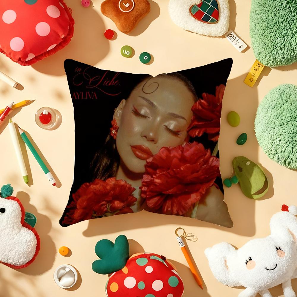 Singer Pop Music AAylivas Cushion Cover Plush Fabric Soft DoubleSided Printed Sofa Warm Winter Home Gift Pillow Cover
