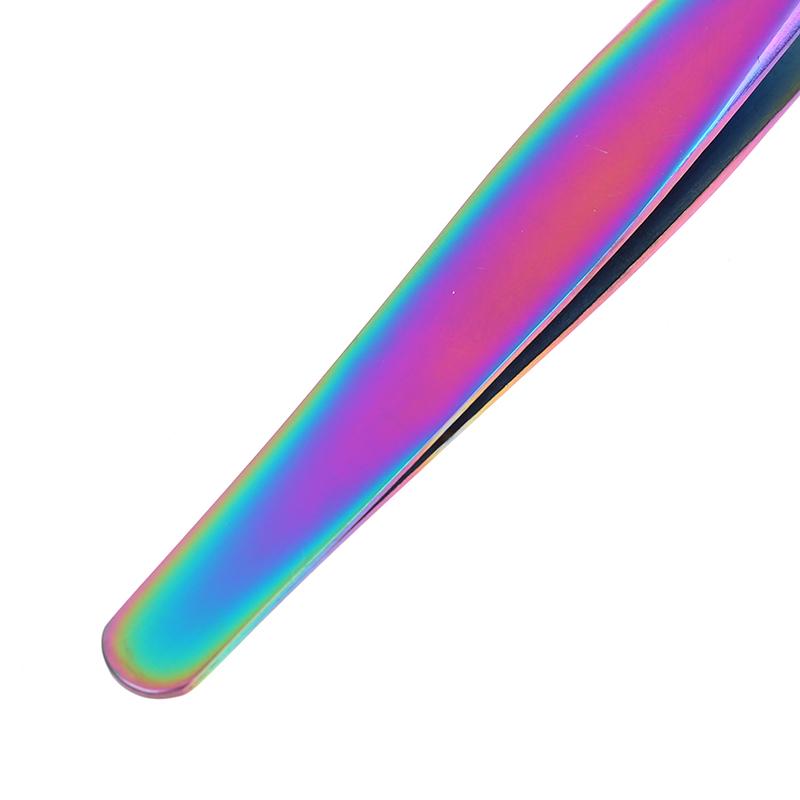 1Pc Multicolor Stainless Steel Eyelashes Tweezers Curved Straight For Eyelash Tongs False Clip Professional For Lashes Extension Tools