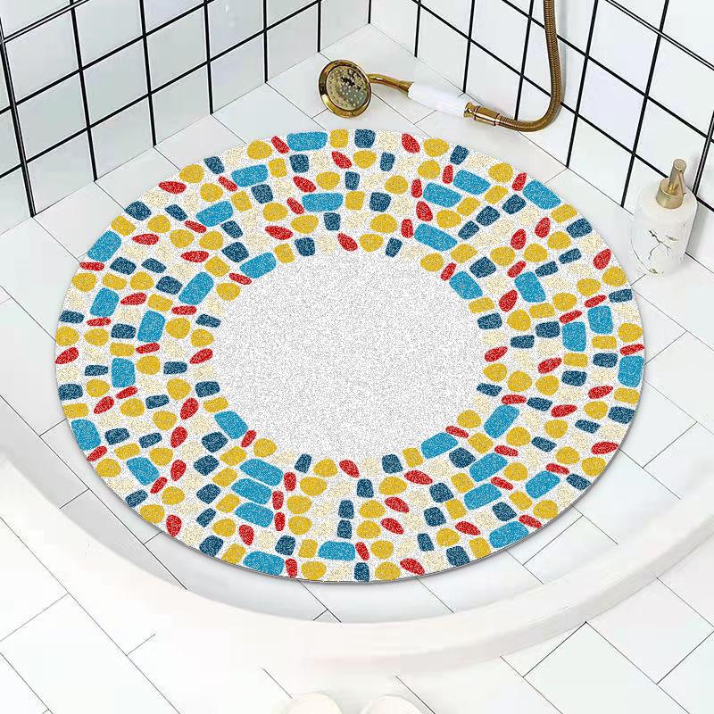 Круглый нескользящий коврик для ванной комнаты Душевая комната Ванная комната Полая сетка Дренаж Специальный противоскользящий коврик