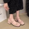 Spring and Summer New Gentle Bow Mary Jane Women's Shoes with Buckles To Increase the Height of Niche Soft Soles