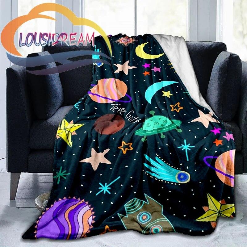 Space Universe Vector and Many Planets In Galaxy Series Wool Blanket Cashmere Fashion Flannel Blanke