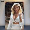 Винтажная золотая леди с кудрявыми волосами, металлическое настенное искусство, ручной работы декор для спальни, бара, сада, улицы, дома