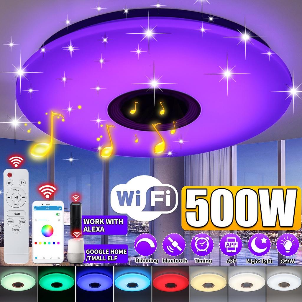 40 см, 500 Вт, Wi-Fi, современный умный светодиодный светильник, потолочный светильник, RGB APP, Bluetooth, музыкальный домашний светильник с дистанционным управлением