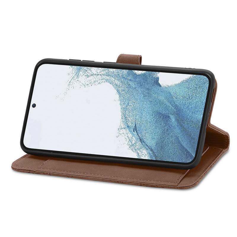 Embossed Totem Flower Phone Case for iPhone Samsung Xiaomi Huawei Honor Google OPPO Stand Holder Card Slots Zipper Wallet Cover with Hand Strap