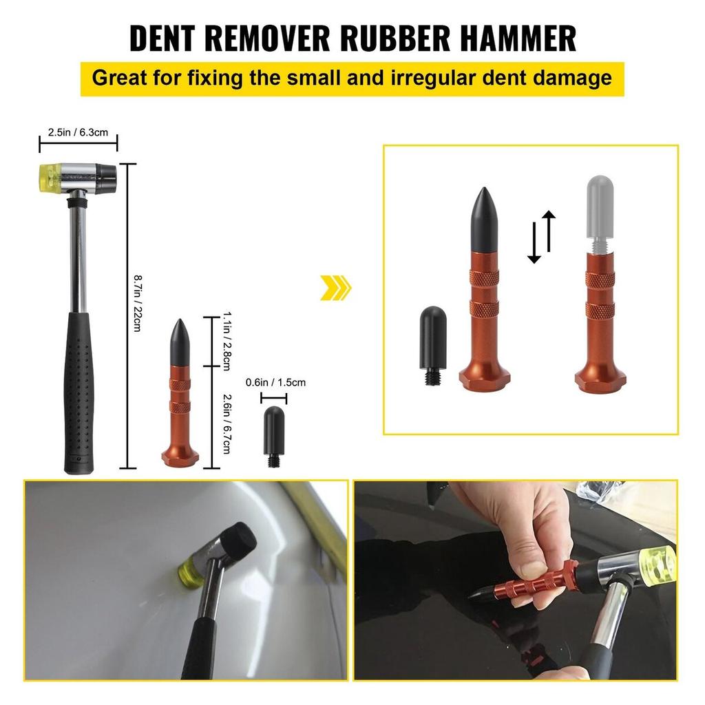 Rods Dent Removal Kit, 20 Pcs Paintless Dent Repair Rods, Stainless Steel Dent Rods, Whale Tail Dent Repair Tools, Professional Hail Dent Removal Tool