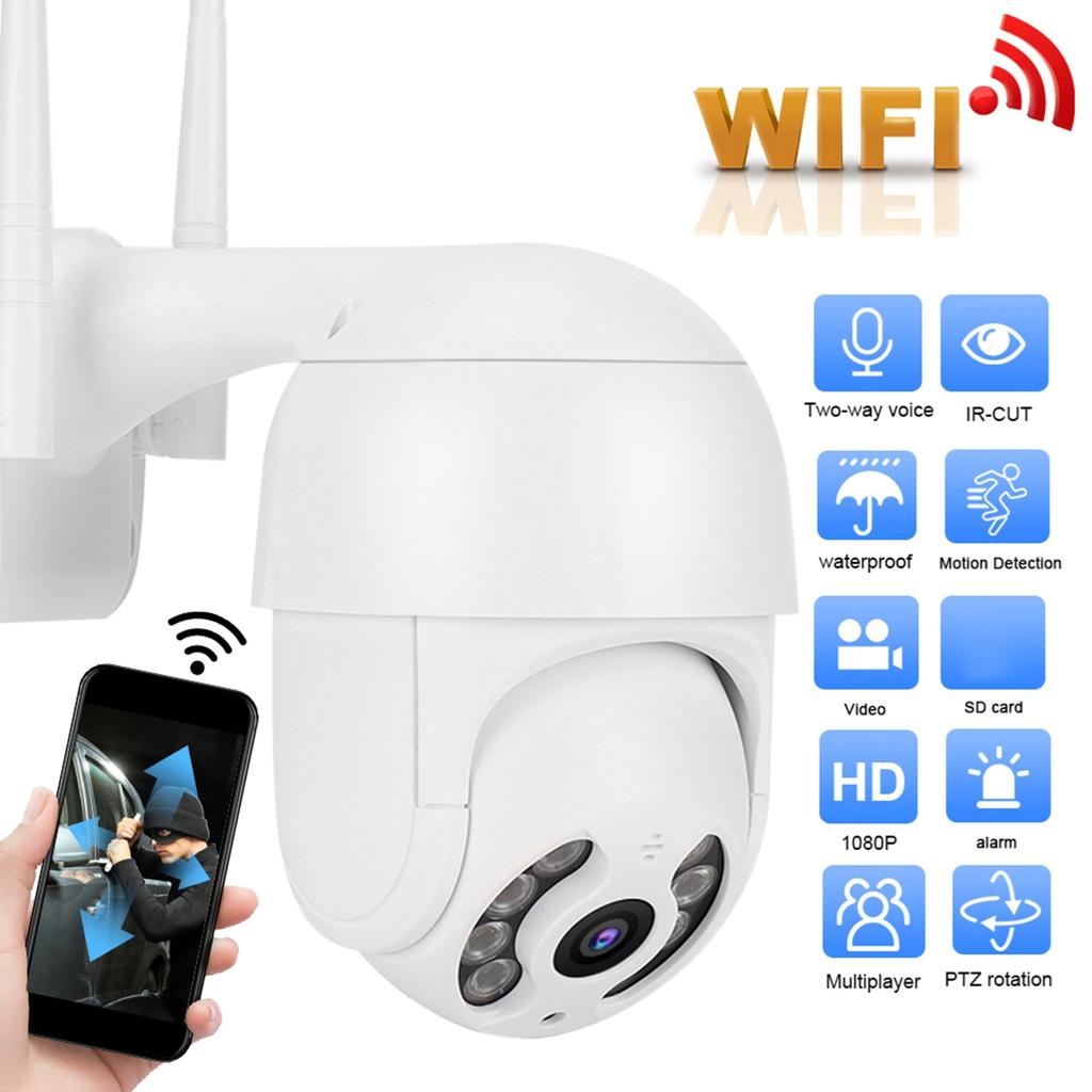 2in IP66 Proof PTZ Dome Camera 1080P WiFi 8 Lights Security Surveillance Work with Icsee