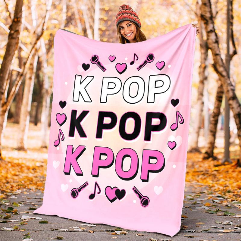 KPOP Flannel Blanket Soft Warm All-Season Throw, Design for Camping, Car Travel, Hiking Sofa, Bed, Office Perfect Gift for Parties