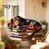 Dachshund Window Hanging Ornament, Acrylic Sun Catcher, Cute Lightweight Art Dog Decoration for Home Room Decor, Front Porch Catcher