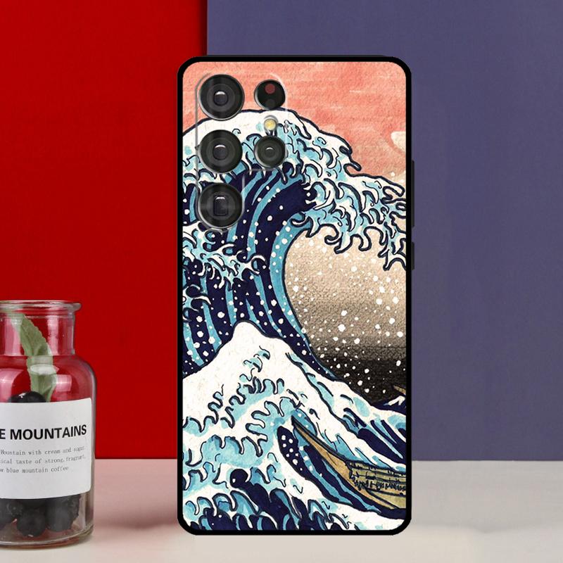 Чехол-фунда для Samsung Galaxy S25 Ultra S9 S10 S20 S21 S22 Plus S23 Ultra S24 FE с изображением «Большая волна у Канагавы»