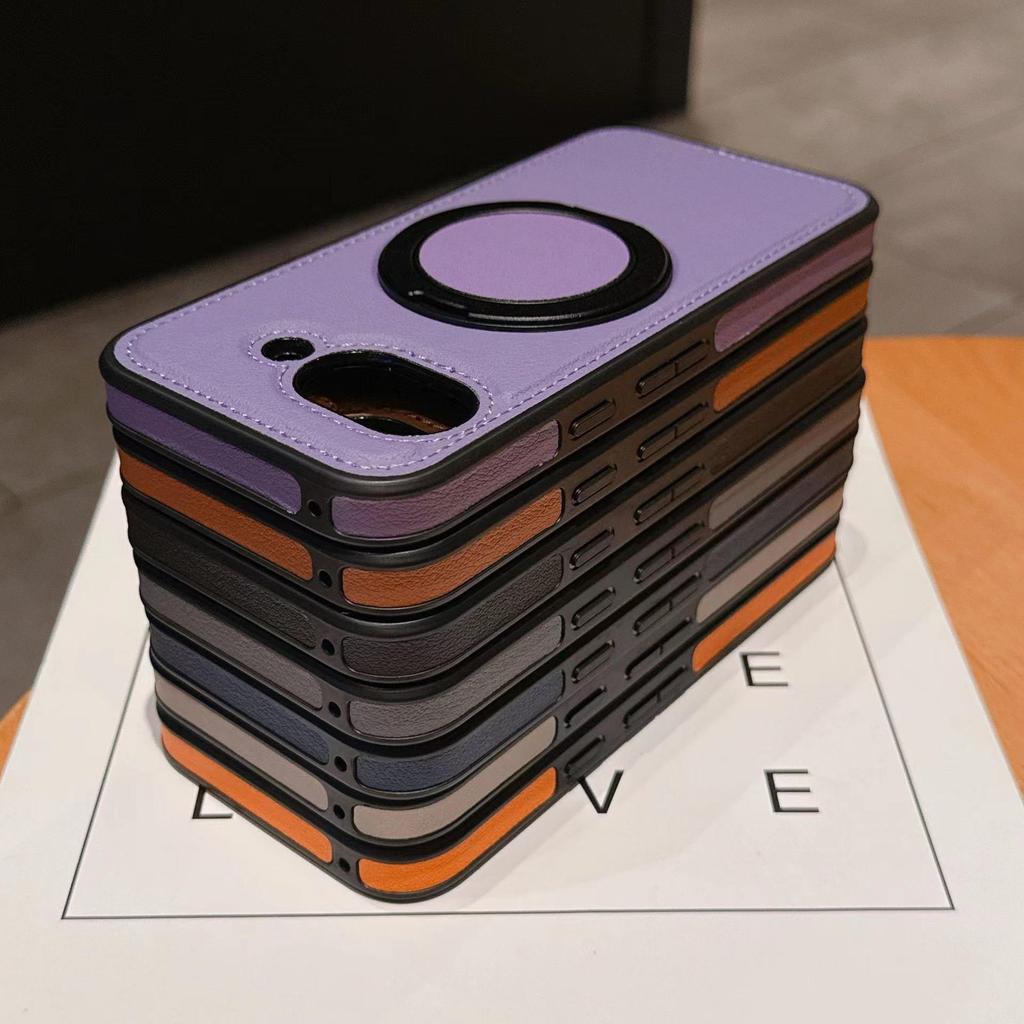 Магнитная подставка Yashi 360 для Google Pixel 9A Кожаный защитный чехол - Модель 10ProXL